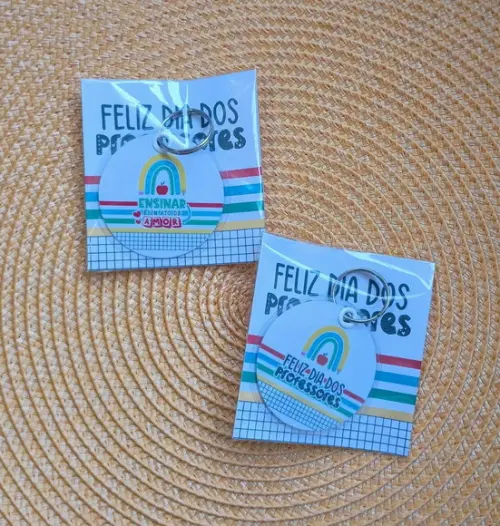 Chaveiro Dia do Professor Brinde Personalizado com Tag