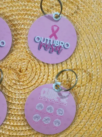 Chaveiro Outubro Rosa Brinde Personalizado