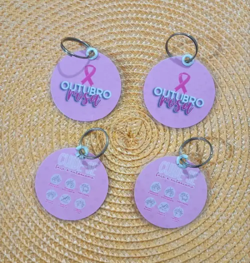 Chaveiro Outubro Rosa Brinde Personalizado