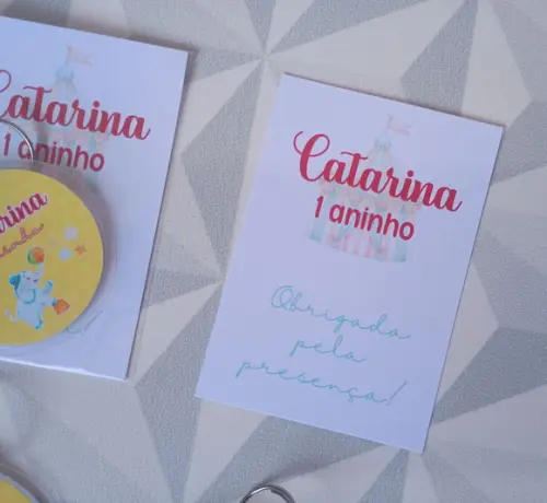 Chaveiro Personalizado Brinde para Festa Infantil Tema Circo