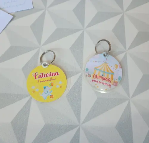 Chaveiro Personalizado Brinde para Festa Infantil Tema Circo