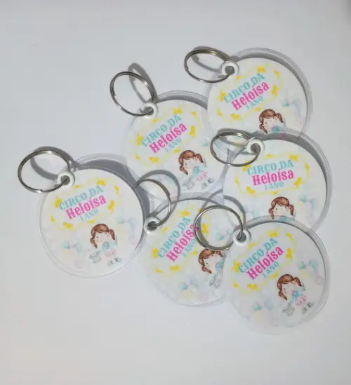 Chaveiro Personalizado Circo Rosa Brinde Festa Infantil