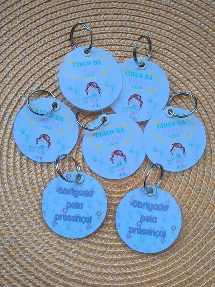 Chaveiro Personalizado Circo Rosa Brinde Festa Infantil