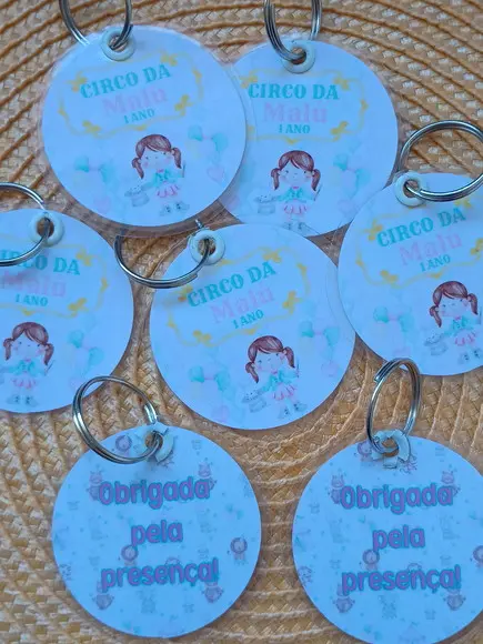 Chaveiro Personalizado Circo Rosa Brinde Festa Infantil