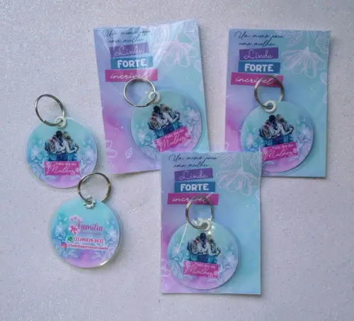Chaveiro Personalizado com Tag Dia da Mulher