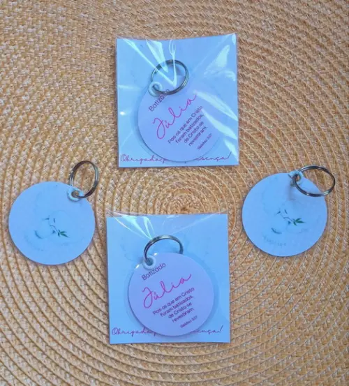 Chaveiro Personalizado na Tag Brindes Batismos Batizados