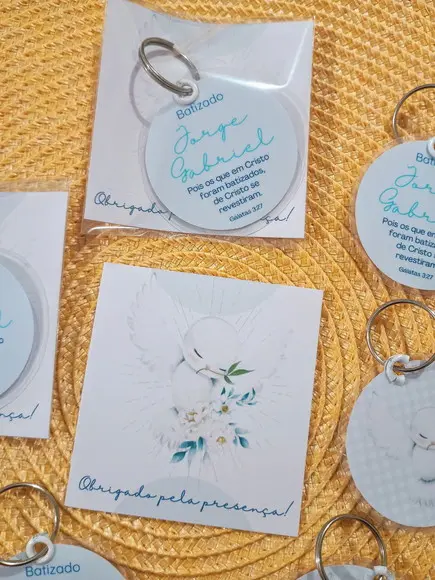 Chaveiro Personalizado na Tag Brindes Batismos Batizados