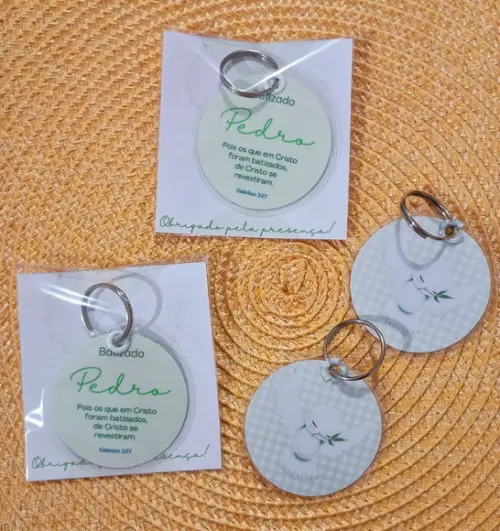 Chaveiro Personalizado na Tag Brindes Batismos Batizados