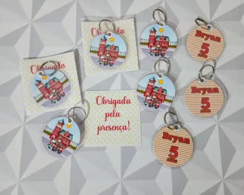 Chaveiro Personalizado Tema Bombeiros Brinde Personalizado