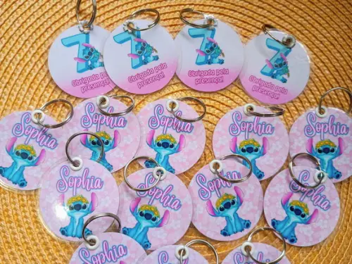 Chaveiro Personalizado Tema Stitch Brinde Personalizado