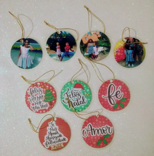 Enfeites Árvore de Natal Personalizados com Fotos e Frases