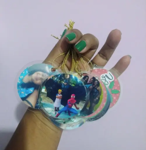 Enfeites Árvore de Natal Personalizados com Fotos e Frases