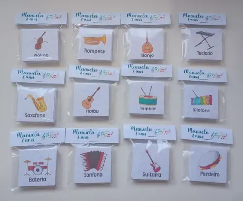 Jogo da Memória 12 Pares Instrumentos Musicais Frente/verso