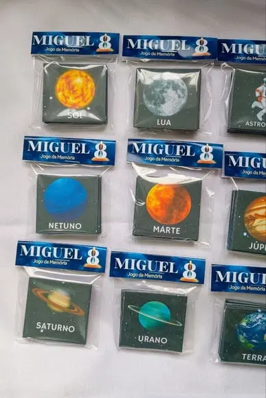 Jogo da Memória 12 Pares Sistema Solar - Frente e Verso