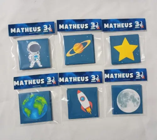 Jogo da Memória 6 Pares Astronauta - Frente e Verso