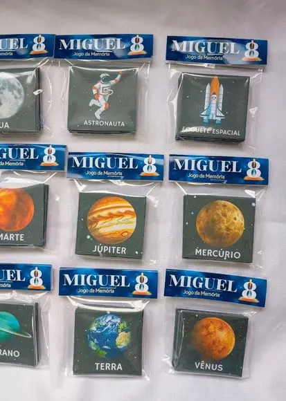Jogo da Memória 12 Pares Sistema Solar - Frente e Verso