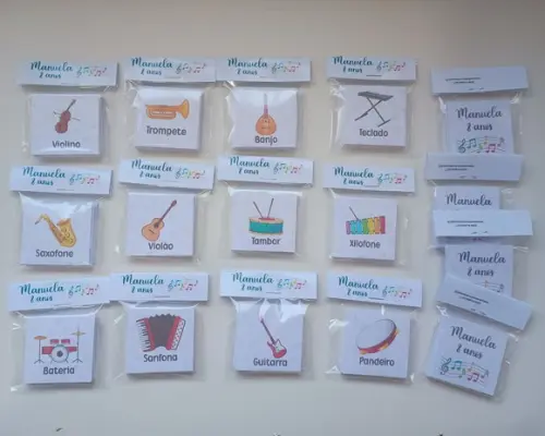 Jogo da Memória 12 Pares Instrumentos Musicais Frente/verso
