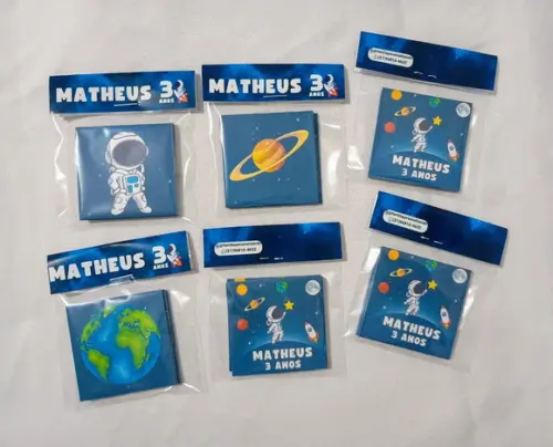 Jogo da Memória 6 Pares Astronauta - Frente e Verso
