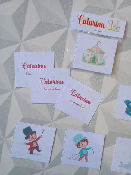 Jogo da Memória Brinde Personalizado Infantil - Tema Circo