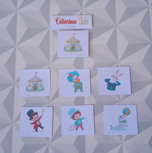 Jogo da Memória Brinde Personalizado Infantil - Tema Circo