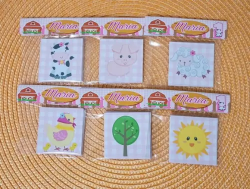 Jogo da Memória Fazendinha Rosa Lembrancinha Personalizada