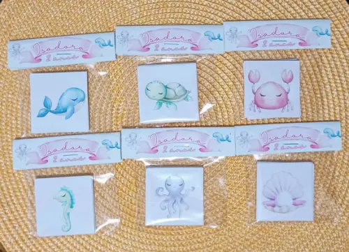 Jogo da Memória Fundo do Mar Rosa Lembrancinha Personalizada