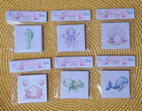 Jogo da Memória Fundo do Mar Rosa Lembrancinha Personalizada