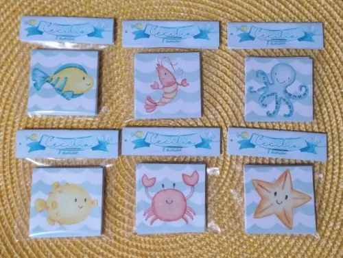 Jogo da Memória Fundo do Mar Azul Lembrancinha Personalizada