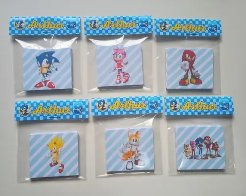 Jogo da Memória Sonic Lembrancinha Personalizada