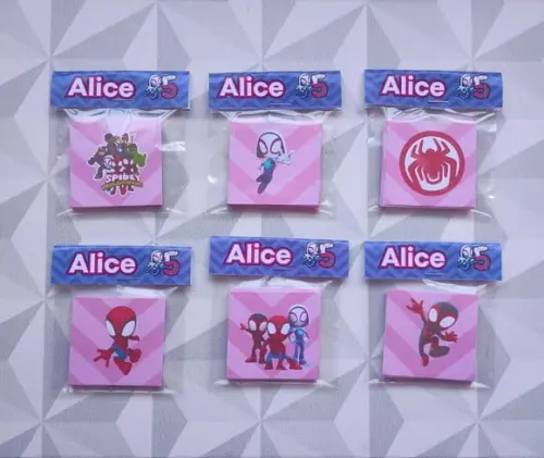 Jogo da Memória Spidey e Seus Amigos Rosa - Lembrancinha