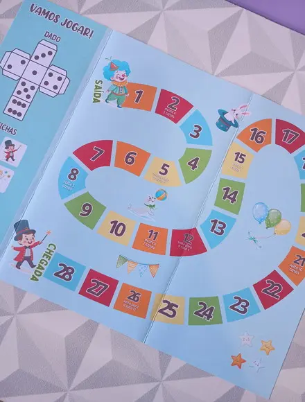 Jogo de Tabuleiro Brinde Personalizado Festa Infantil Circo