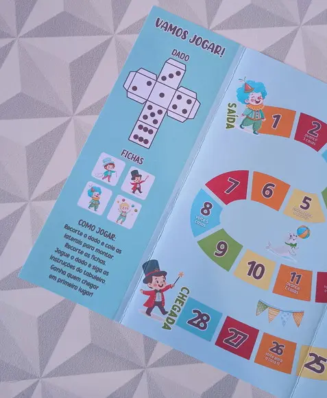 Jogo de Tabuleiro Brinde Personalizado Festa Infantil Circo