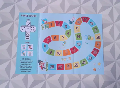 Jogo de Tabuleiro Brinde Personalizado Festa Infantil Circo