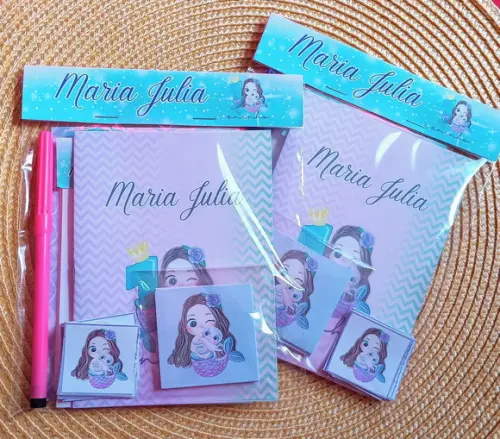 Kit 5 Brindes Aniversário Infantil - Tema Sereia