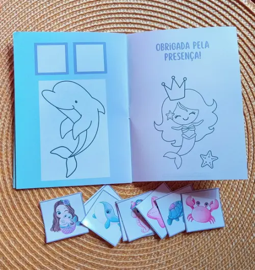 Kit 5 Brindes Aniversário Infantil - Tema Sereia