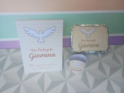 Kit Centro de Mesa Personalizado para Batizados