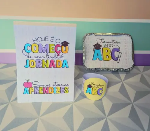 Kit Centro de Mesa Personalizado para Formatura Abc