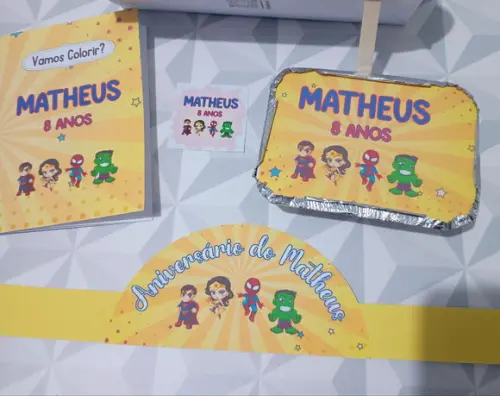 Kit Festa na Escola Personalizado Tema Heróis