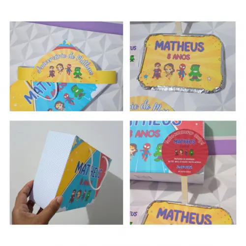 Kit Festa na Escola Personalizado Tema Heróis
