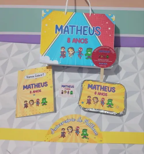 Kit Festa na Escola Personalizado Tema Heróis