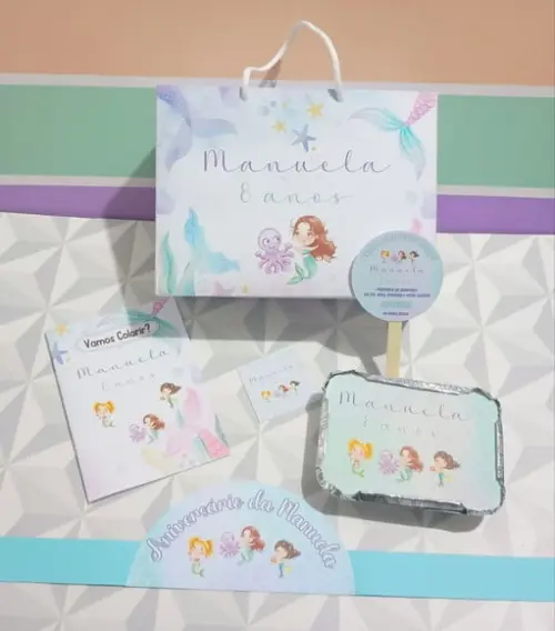 Kit Festa na Escola Personalizado Tema Sereia