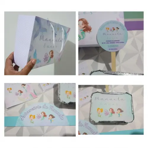 Kit Festa na Escola Personalizado Tema Sereia