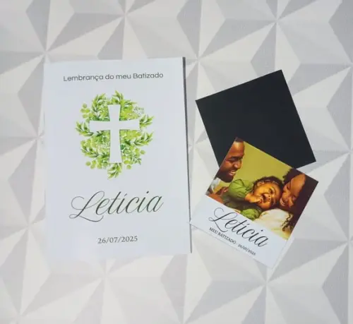 Lembrança de Batizado Kit Livrinho de Orações + Imã c/ Foto
