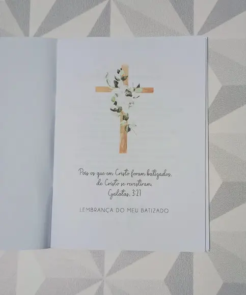 Lembrança de Batizado Kit Livrinho de Orações + Imã c/ Foto