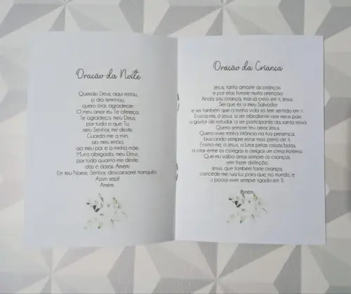 Lembrança de Batizado Kit Livrinho de Orações + Imã c/ Foto