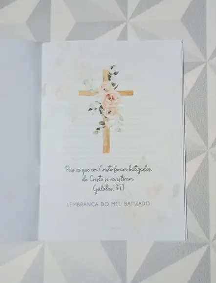 Lembrança de Batizado Kit Livrinho de Orações + Imã c/ Foto