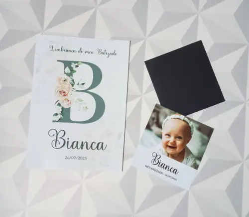 Lembrança de Batizado Kit Livrinho de Orações + Imã c/ Foto