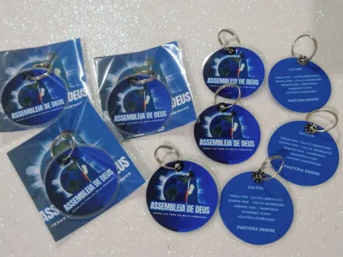 Lembrança para Igrejas Chaveiro Personalizado na Tag
