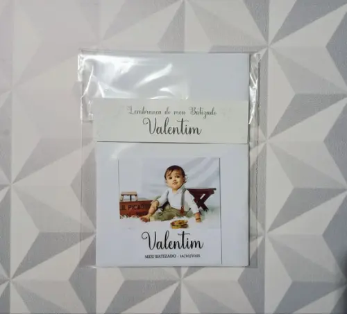 Lembrança de Batizado Kit Livrinho de Orações + Imã c/ Foto