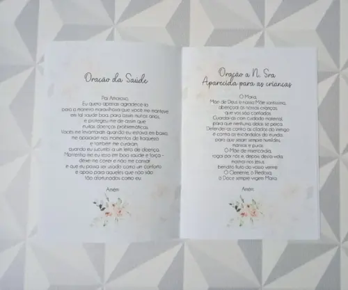 Lembrança de Batizado Kit Livrinho de Orações + Imã c/ Foto